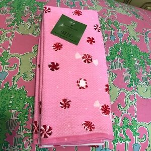 Kate Spade candy cane peppermint kitchen towels set of 3